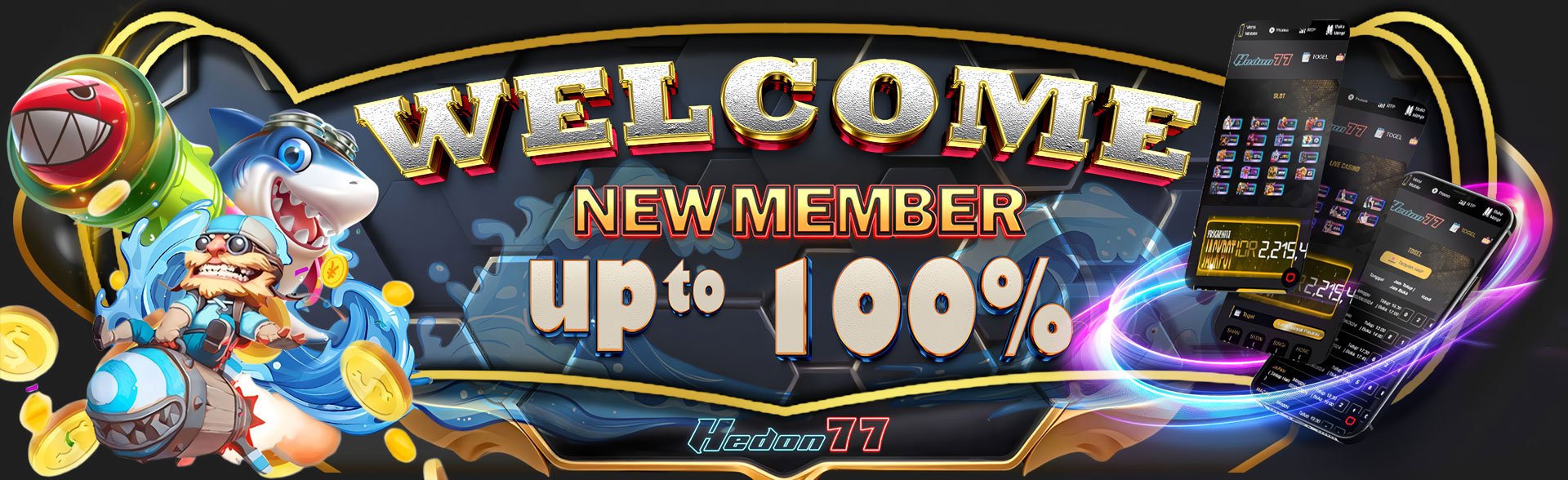 BONUS NEW MEMBER 100 (SLOT GAMES) HEDON77